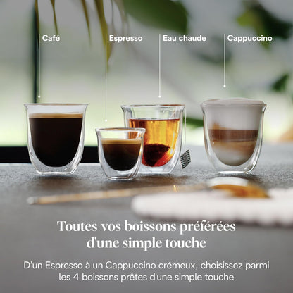 Magnifica Start - Perfetto Machine à Café Automatique avec LatteCrema Mousseur à Lait Automatique, 4 Boissons Enregistrées, Commandes Soft Touch, Noir et Gris (ECAM222.60.BG)
